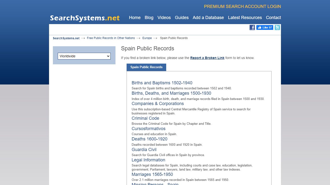 Spain Public Records